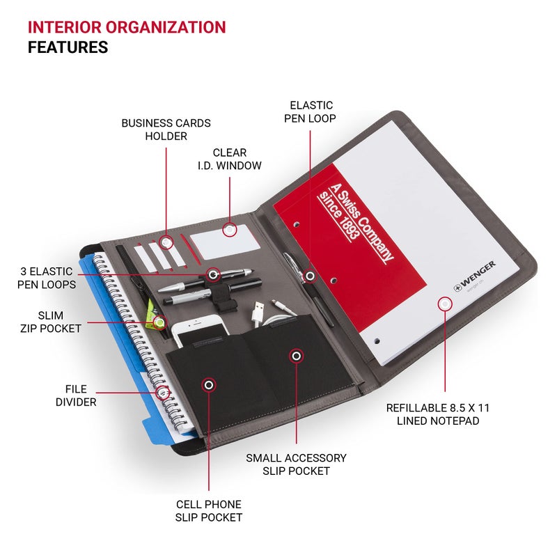 Wenger Merit Padfolio Envelope Card Holder, Black - Image 2